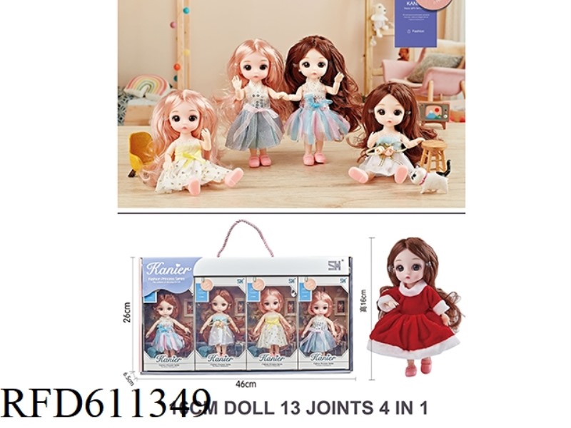 16CM DOLL WITH 13 JOINTS, FOUR IN ONE