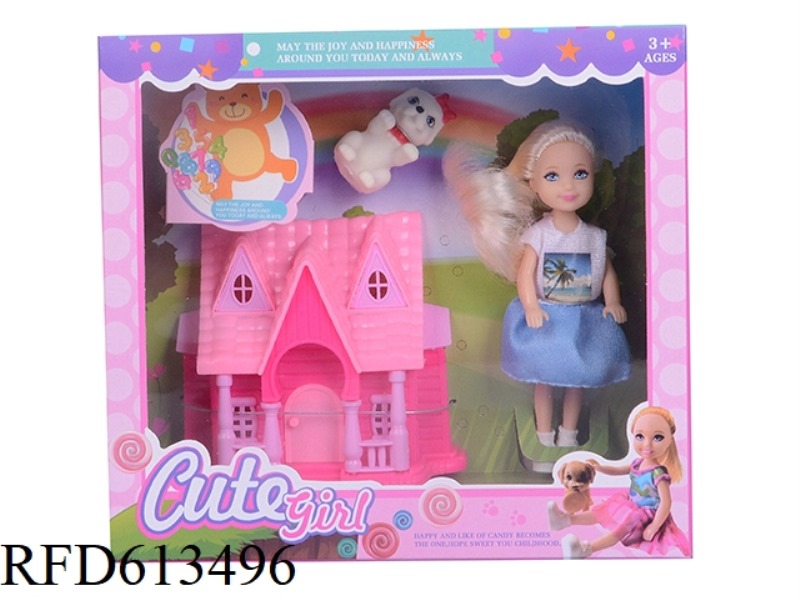5-INCH BARBIE WITH CASTLE PUPPY