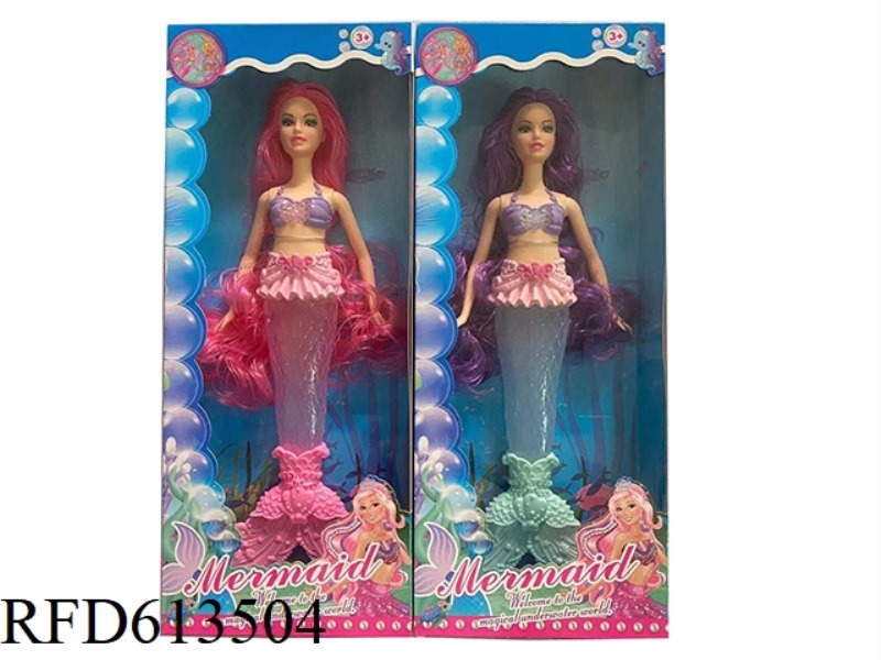 12-INCH REAL LIGHTS, MUSIC, COLORFUL SKIRTS, MERMAID 2 MIXED.