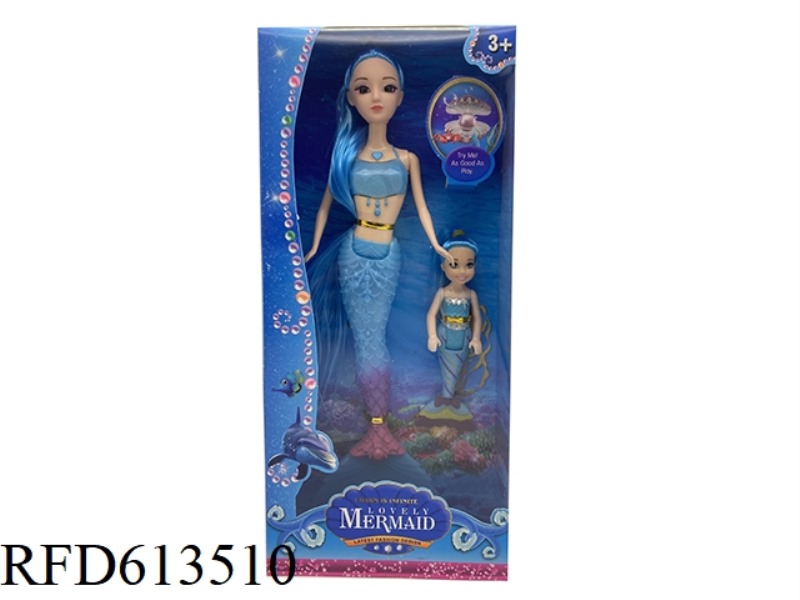 14-INCH LIVE MERMAID WITH LIGHTS AND 4.5-INCH MERMAID