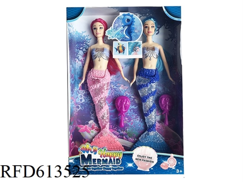 14-INCH REAL MERMAID WITH LIGHTS AND MUSIC THEME WITH COMB