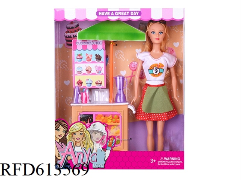 DINING THEME 11.5 INCH ARTICULATED HANDS AND FEET BARBIE CATERING CAR SET