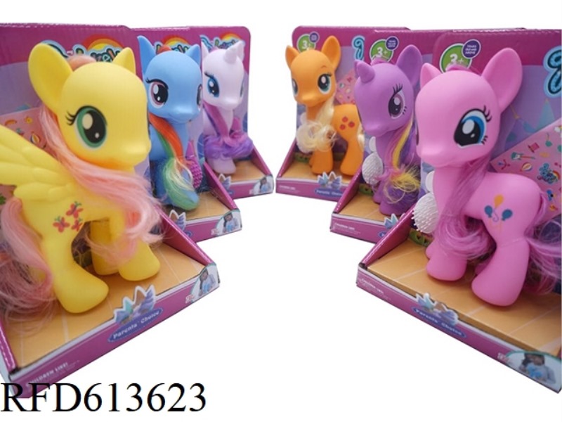 6 VINYL LARGE DREAM MA BAOLI WITH HORSE STICKERS AND COMB MIXED HORSE