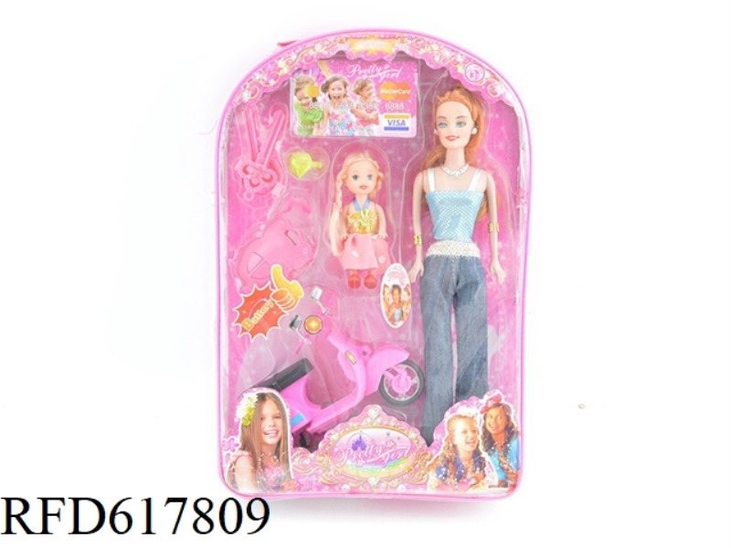 BARBIE WITH MOTORCYCLE WITH 3.5-INCH DOLLS AND ACCESSORIES
