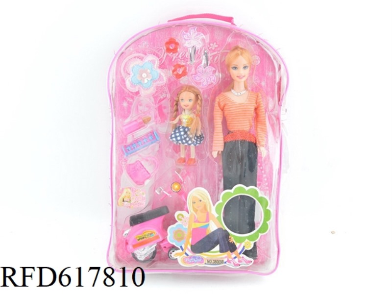 SOLID BARBIE DOLLS WITH ACCESSORIES AND MOTORCYCLES