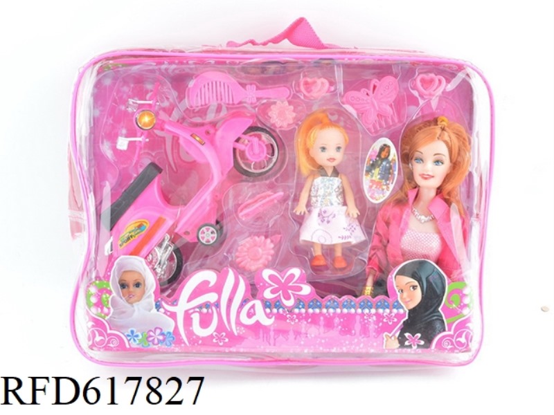 BARBIE DOLL WITH MOTORCYCLE AND 3.5-INCH DOLL