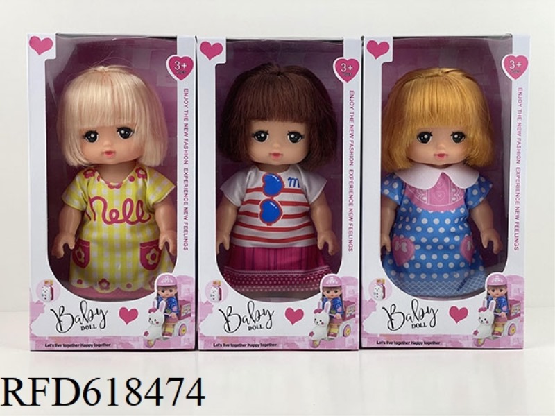 THREE MIXED 10-INCH FOUR-TONE MUSIC NUDE BABY DOLL