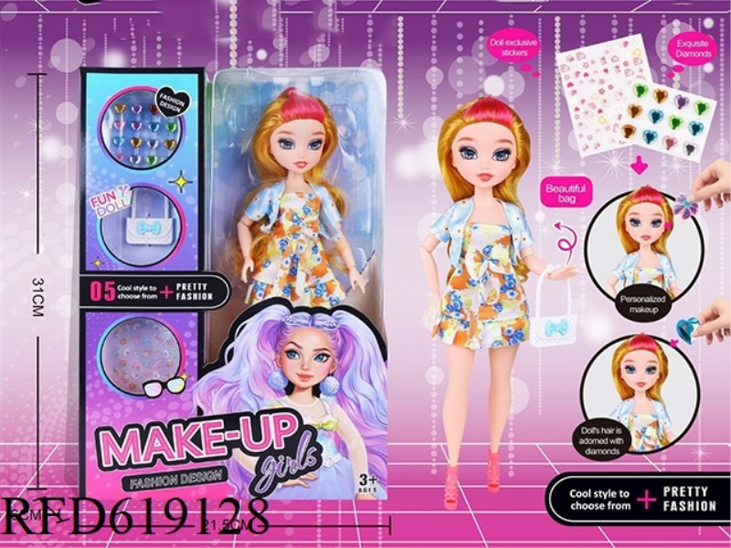 A 10-INCH MAKEUP DOLL WILL DO.