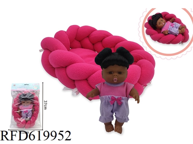 8 INCH VINYL DOLL WITH DOLL BED
