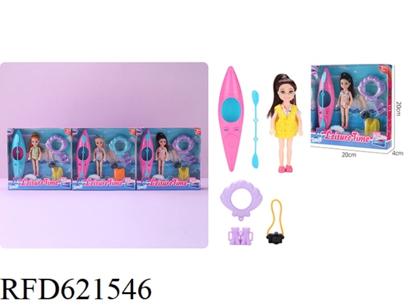 A SINGLE 5-INCH DOLL WITH PLAYHOUSE TOYS
