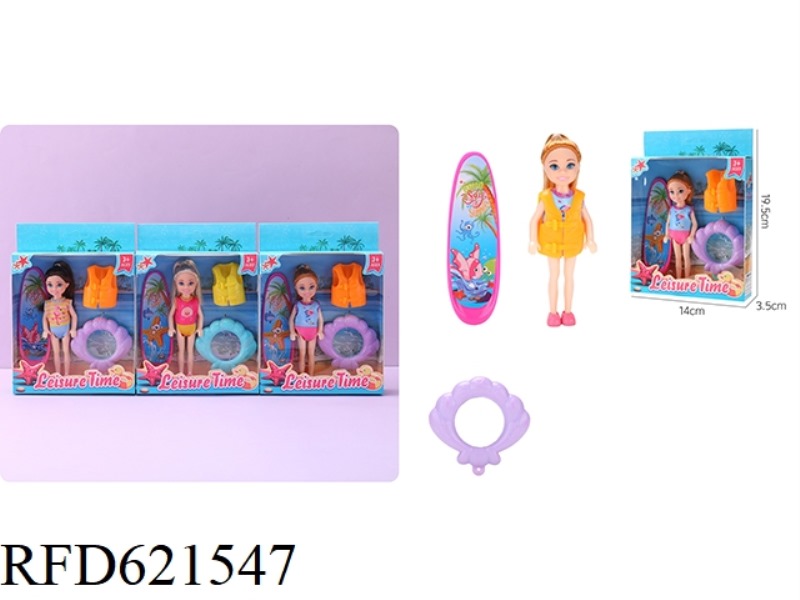 A SINGLE 5-INCH DOLL WITH PLAYHOUSE TOYS