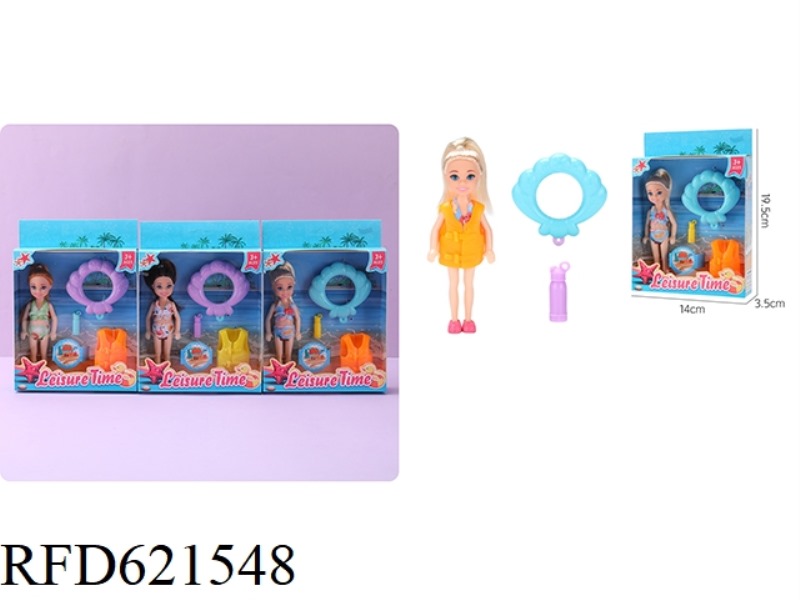 A SINGLE 5-INCH DOLL WITH PLAYHOUSE TOYS