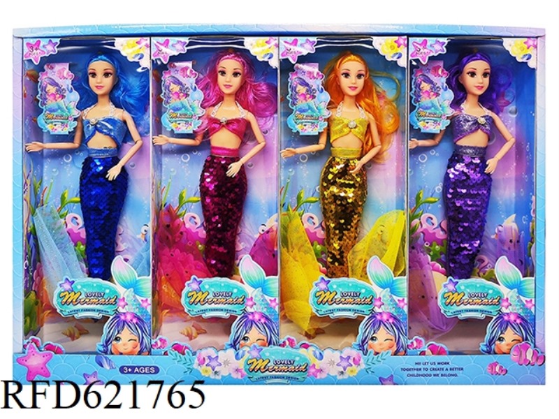 12 INCH MERMAID DOLL 4PCS