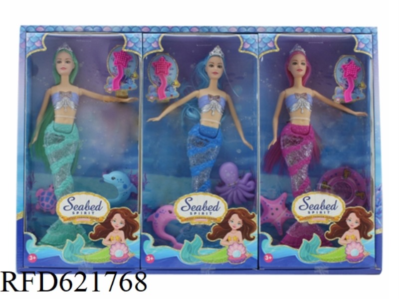 14 INCH MERMAID DOLL+ACCESSORIES 3PCS