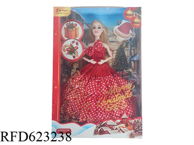 11-INCH 9-JOINT CHRISTMAS EVENING DRESS BARBIE