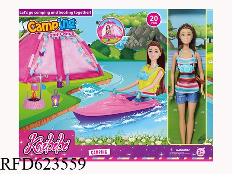 11.5-INCH KAIBIBI DOLL CANOE CAMPING SET