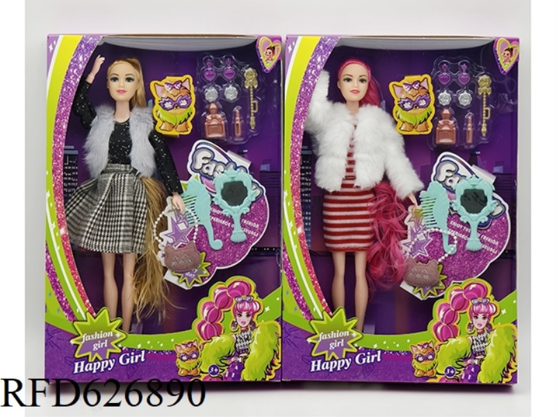 11-INCH BODY 9-JOINT SWEATER FASHION BARBIE+BLISTER+BAG+MIRROR COMB