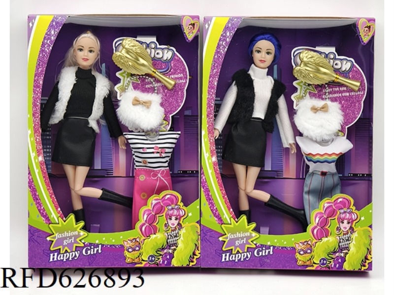11-INCH REAL 11-JOINT SWEATER SET BARBIE+COMB+BAG+SKIRT