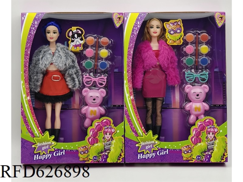 11-INCH REAL 9-JOINT SWEATER BARBIE+COLORING SUIT BLISTER