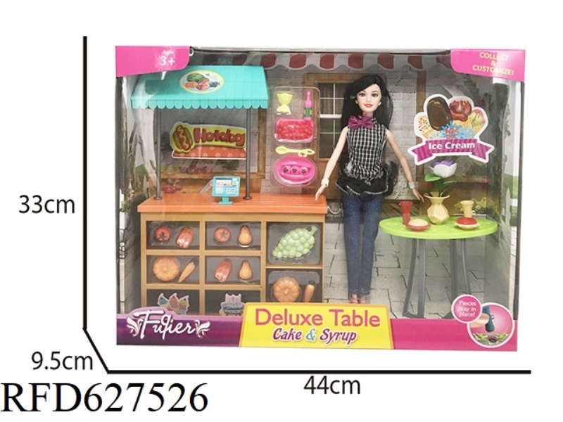 BEAUTIFUL GIRL BARBIE GIRL FRUIT STORE BIG BOX SET