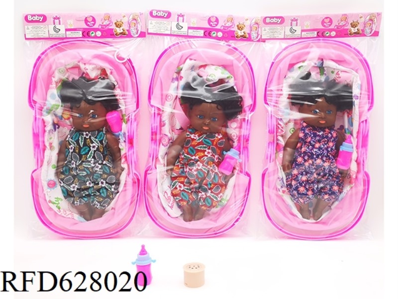 12-INCH BLACK FAT BOY DOLL WITH BENT FEET