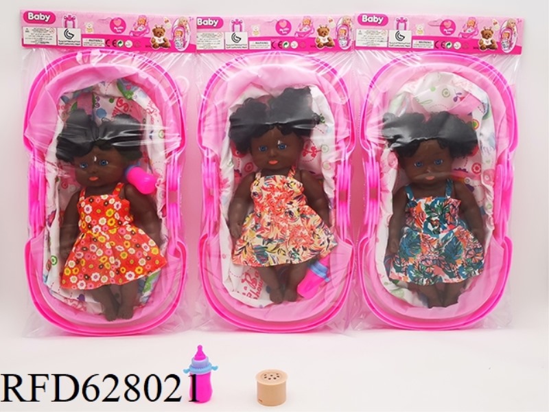 12-INCH BLACK FAT BOY DOLL WITH BENT FEET
