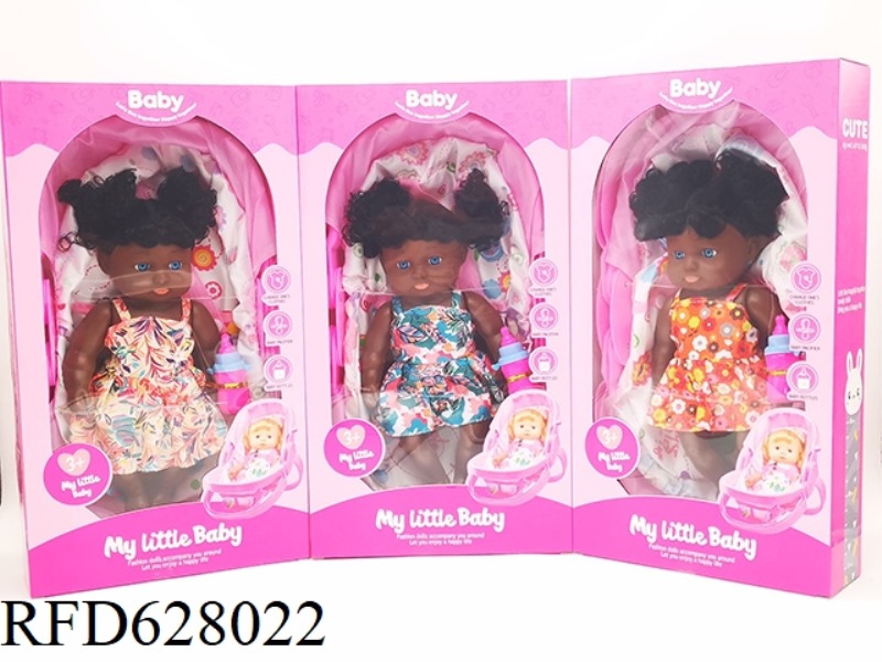 12-INCH BLACK FAT BOY DOLL WITH BENT FEET