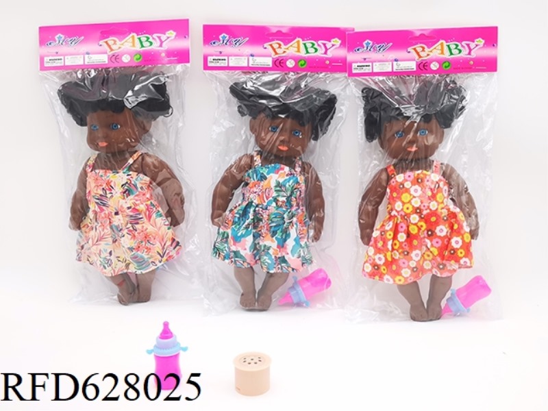 12-INCH BLACK FAT BOY DOLL WITH EMPTY BODY AND BENT FEET