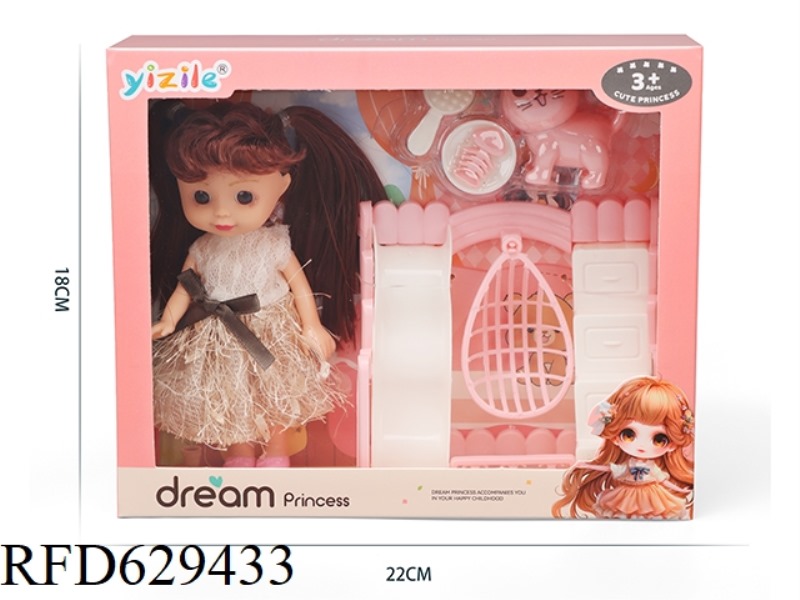 6-INCH GIRL PLAYING HOUSE