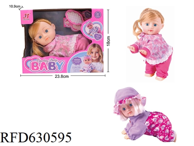 10-INCH ELECTRIC SINGING, DANCING AND CRAWLING GIRL WITH COMB