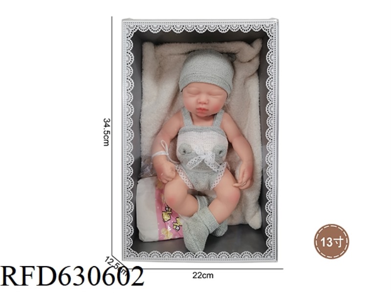 13-INCH NEWBORN SQUINT SOLID SILICONE DOLL (BOY)