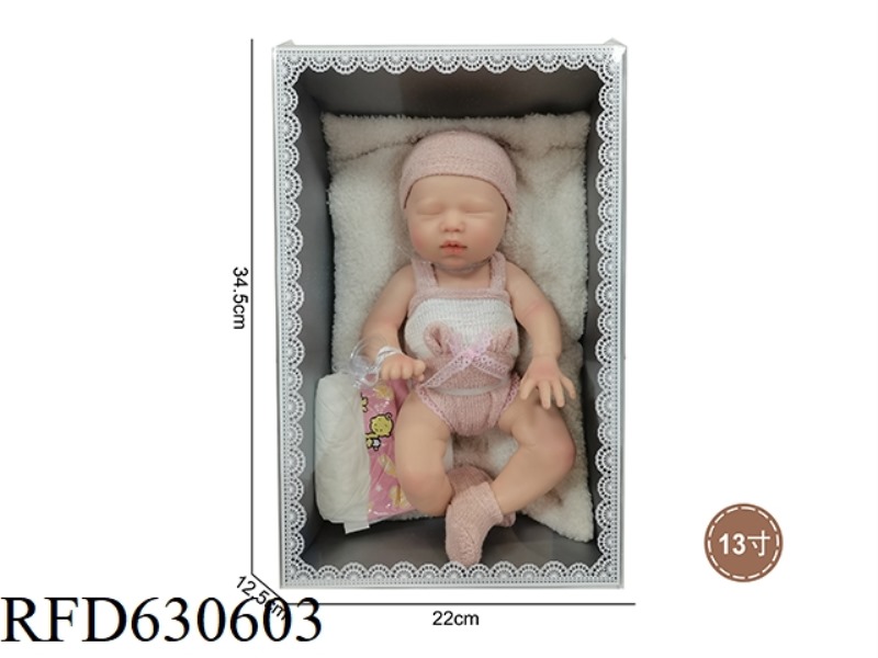 13-INCH NEWBORN SQUINT SOLID SILICONE DOLL (GIRL)