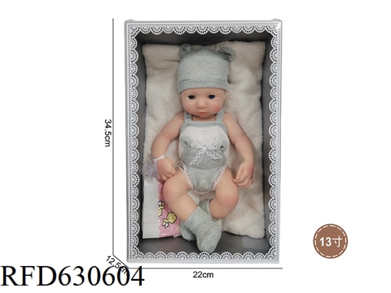 13-INCH NEWBORN OPEN-EYED SOLID SILICONE DOLL (BOY)