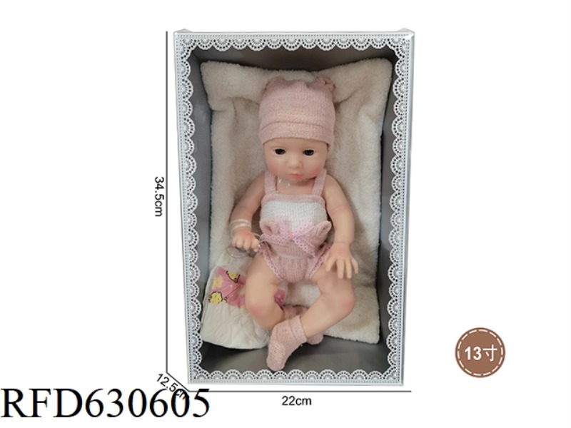 13-INCH NEWBORN OPEN-EYED SOLID SILICONE DOLL (GIRL)