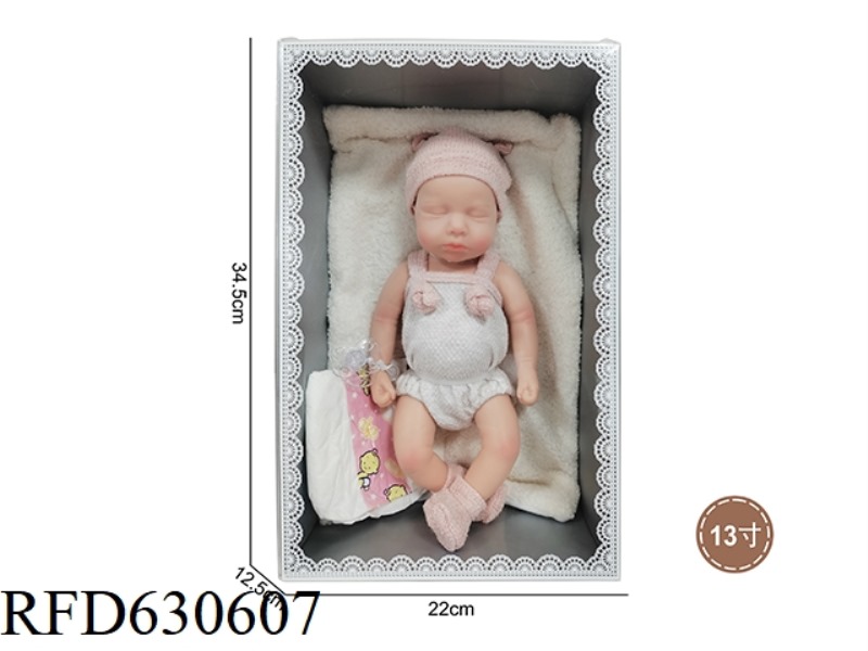 13-INCH NEWBORN SQUINT SOLID SILICONE DOLL (GIRL)