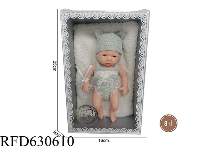 8-INCH NEWBORN OPEN-EYED SOLID SILICONE DOLL (BOY)