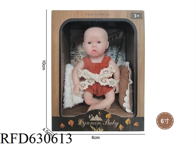 6-INCH NEWBORN OPEN-EYED SOLID SILICONE DOLL (GIRL)