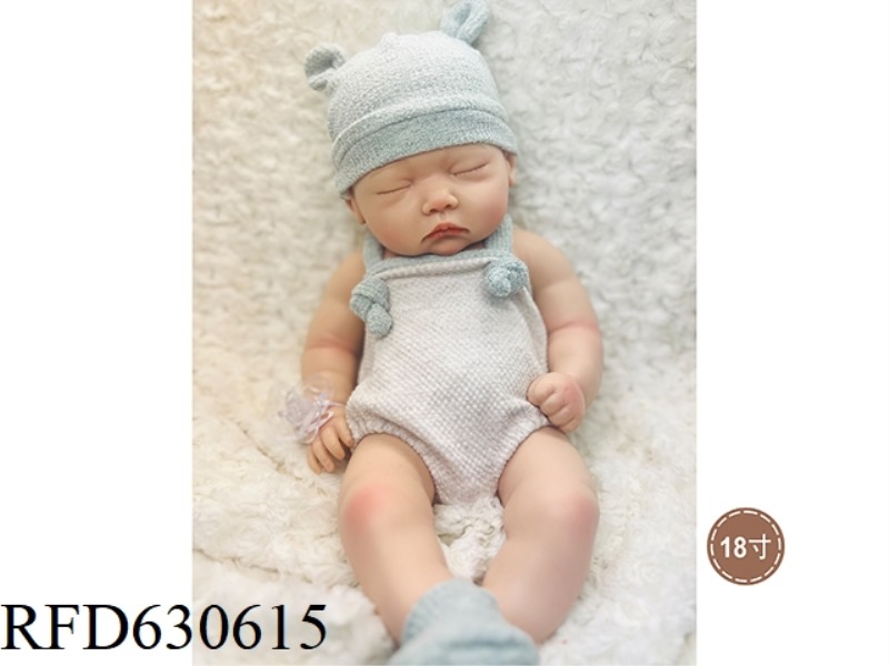 18-INCH NEWBORN SQUINT SOLID SILICONE DOLL (BOY)