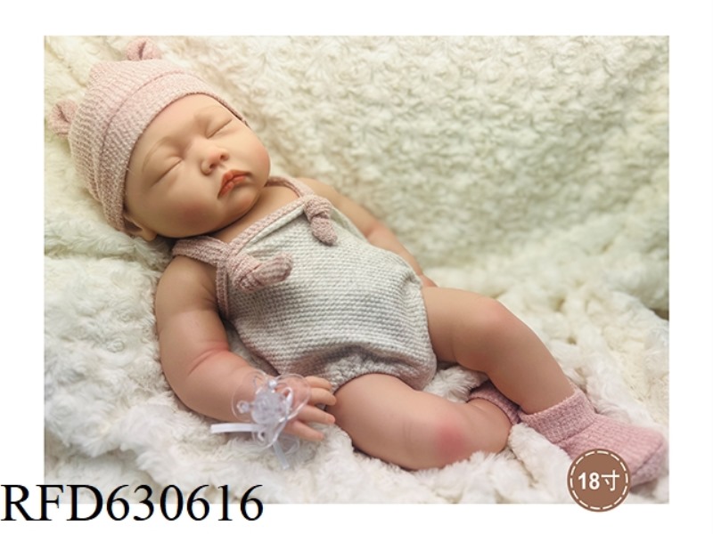 18-INCH NEWBORN SQUINT SOLID SILICONE DOLL (GIRL)