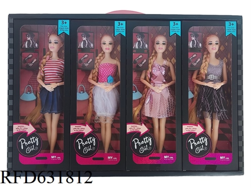 11.5 INCH 9-JOINT LONG BRAID BARBIE 4 MODELS
