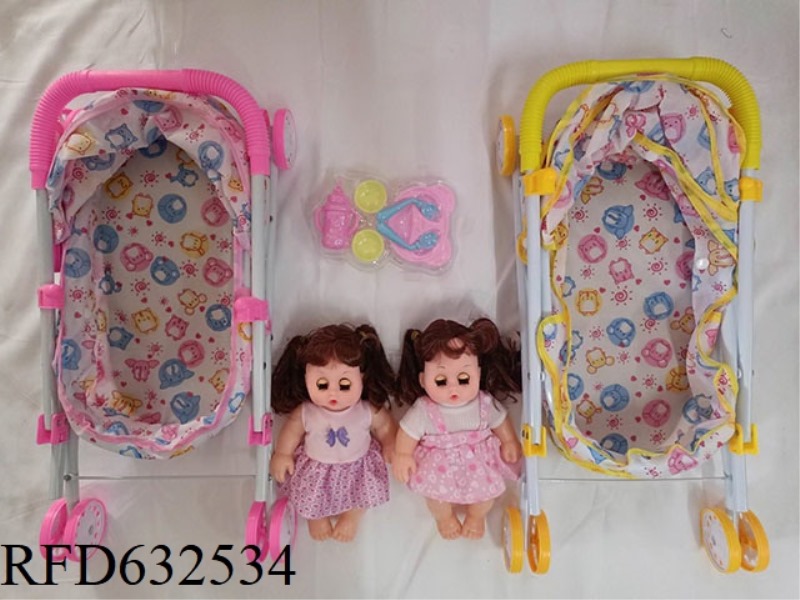 10 IC DOLLS WITH IRON TROLLEY
