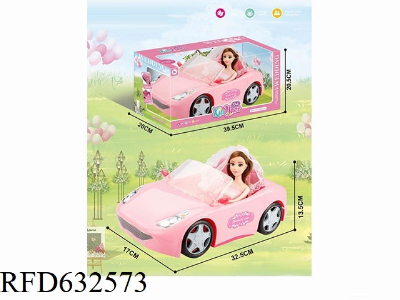 BARBIE DOLL WEDDING DRESS CONVERTIBLE SPORTS CAR