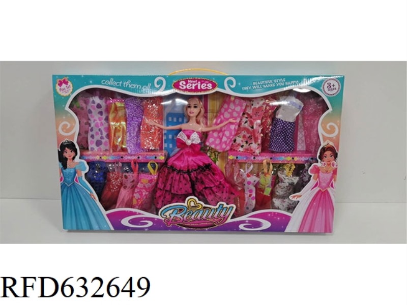 DOLL WITH FASHION DRESSING COMBINATION CHILDREN'S TOYS PLAY HOUSE BARBIE