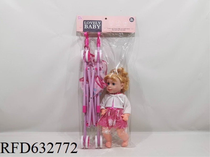 16-INCH LIVE-EYE GIRL WITH IRON CART