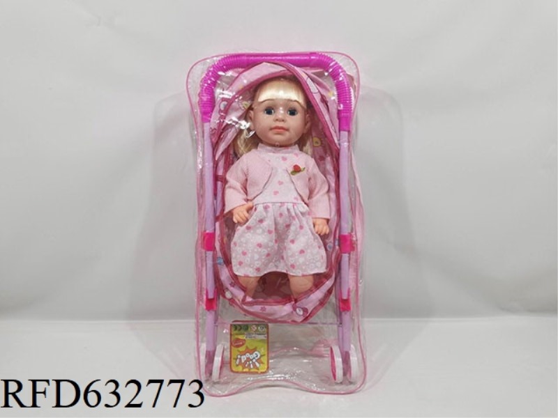 16-INCH LIVE-EYE GIRL WITH IRON CART