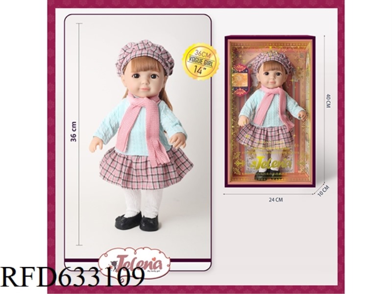 36CM 3D EYE PROTECTION VINYL HAND AND FOOT COTTON FILLING FASHIONABLE DOLL