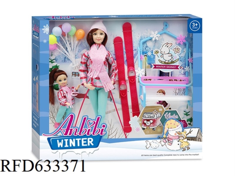 WINTER PARENT-CHILD OUTDOOR SKIING DOLL