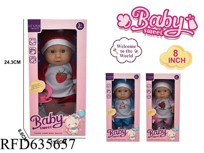 8 INCH BARBIE DOLL+PACIFIER