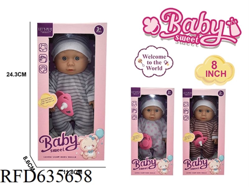 8 INCH BARBIE DOLL+PACIFIER