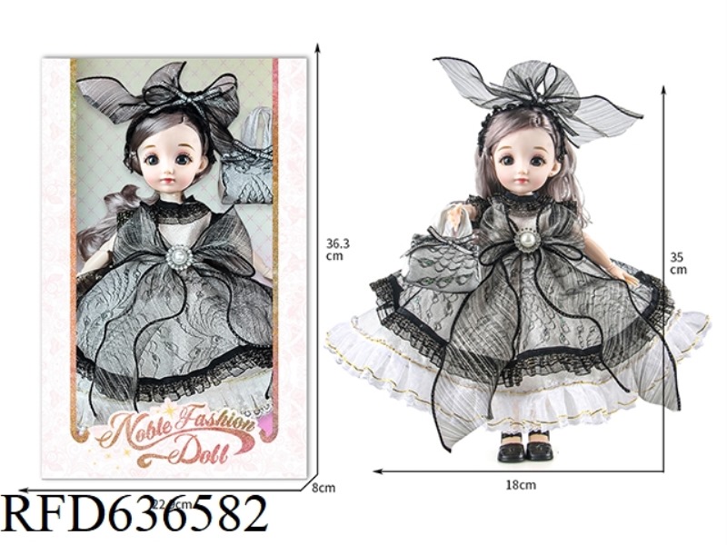BUTTERFLY DOLL -12-INCH TIDE PLAY BLACK AND WHITE DRESS